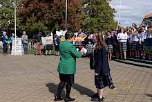 Marlborough Mayor, Nadine Taylor meets school climate protesters